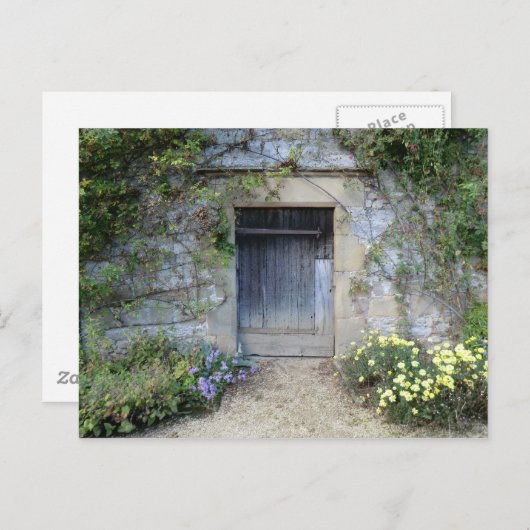 Tür in Haddon Hall in Derbyshire Postkarte (Vorne/Hinten)