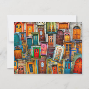 Tür-Kunst für Reisende, Immobilienmakler im Vintag Postkarte