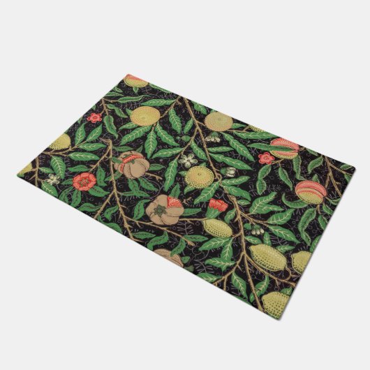 TÜR MAT: WILLIAM MORRIS : POMEGRANATE FUßMATTE (Schrägansicht)