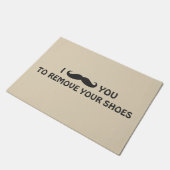 Tür-Matte - SCHNURRBART SIE Fußmatte (Schrägansicht)