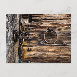 Tür mit Schloss Postkarte