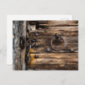 Tür mit Schloss Postkarte (Vorne/Hinten)