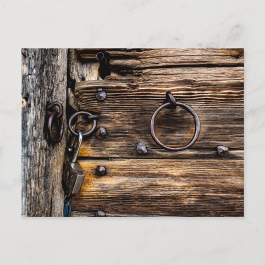 Tür mit Schloss Postkarte (Vorderseite)