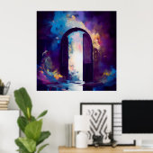 Tür nach Faraway - Abstraktes mystisches Design Poster (Heimbüro)