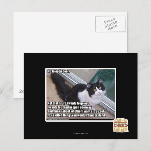 Tür öffnen postkarte (Vorne/Hinten)