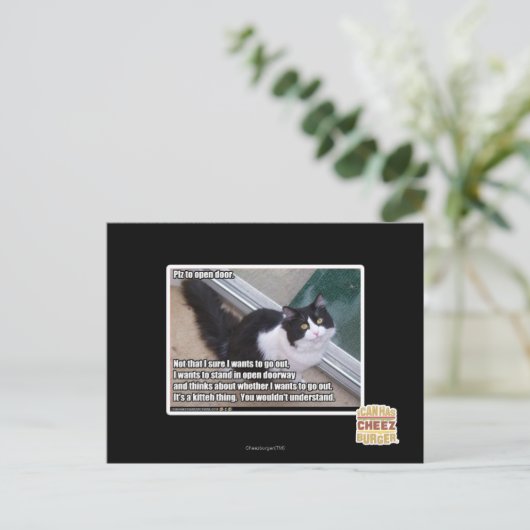 Tür öffnen postkarte (Stehend Vorderseite)