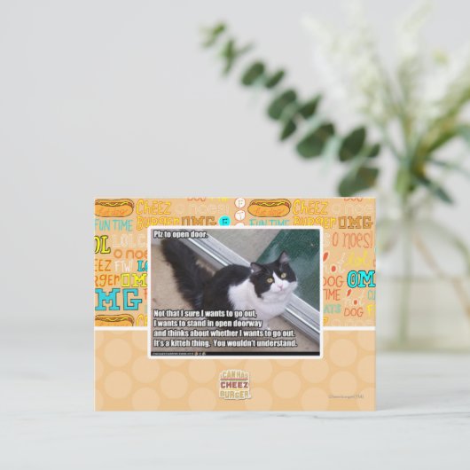 Tür öffnen postkarte (Stehend Vorderseite)