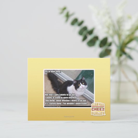 Tür öffnen postkarte (Stehend Vorderseite)