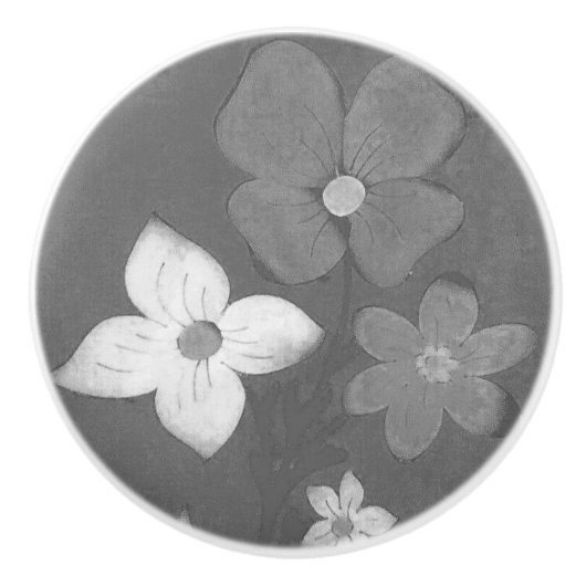 TÜR-PULL-BLUME KERAMIKKNAUF (Vorderseite)