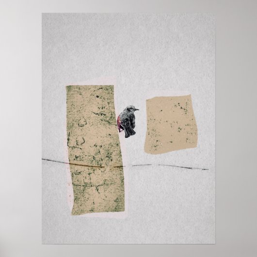 Tür Vogel Fenster Poster (Vorne)