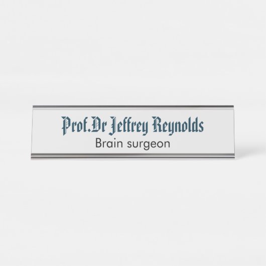 Tür-Zeichen-Namensschild Schreibtischnamensplakette (Vorderseite )