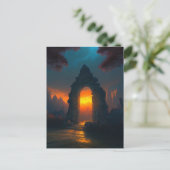 Tür zum Sonnenuntergang Postkarte (Stehend Vorderseite)