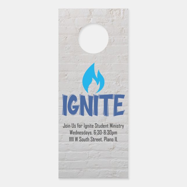 Türaufhänger mit Ignite-Logo Türanhänger (Rückseite)
