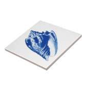 Turban-Tritonshorn-Muschel, Indigo-Blau und Weiß Fliese (Seite)