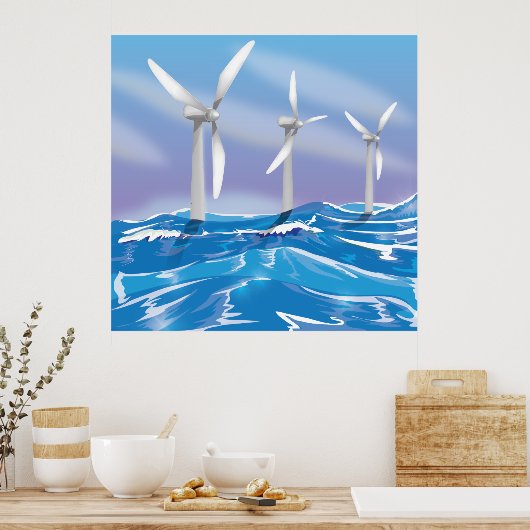 Turbinen für den Power von Sea Wind Poster (Küche)