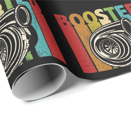 Turbo Car Boost Boosted Turbocharger Auto X Retro Geschenkpapier (Rolleneckpunkt)