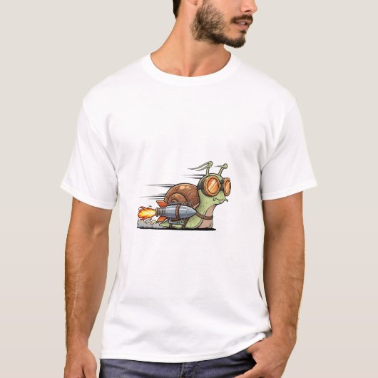 Turbo-Charged Snail Racer with Rocket Booster T-Shirt (Vorderseite)