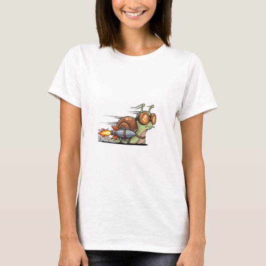Turbo-Charged Snail Racer with Rocket Booster T-Shirt (Vorderseite)