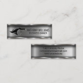 Turbo Fire Metallic Brushed Industrial Mini Visitenkarte (Vorne/Hinten)