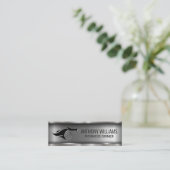 Turbo Fire Metallic Brushed Industrial Mini Visitenkarte (Stehend Vorderseite)