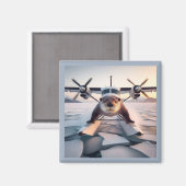 Turbo Prop Twin Motor Float Flugzeug Bush Kanada Magnet (Vorderseite/Rückseite)