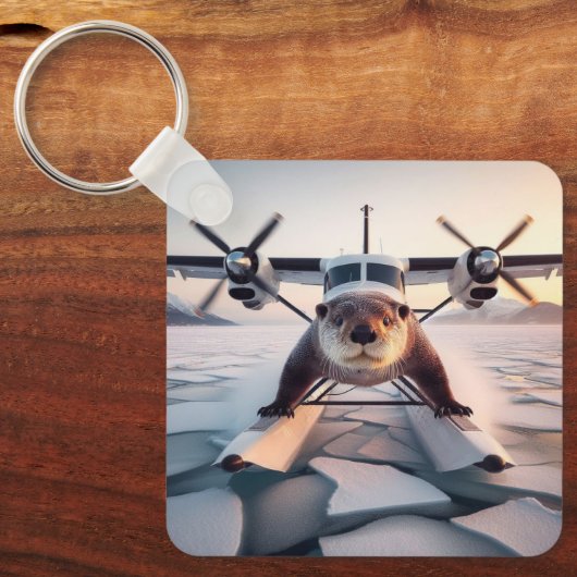 Turbo Prop Twin Motor Float Flugzeug Bush Kanada Schlüsselanhänger (Vorderseite)