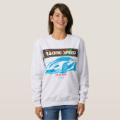 Turbo-Rennsport-Geschwindigkeitsauto – Performance Sweatshirt (Vorne ganz)