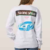 Turbo-Rennsport-Geschwindigkeitsauto – Performance Sweatshirt (Rückseite)