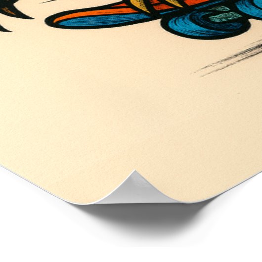 Turbo Sloth Skateboard Poster (Ecke)