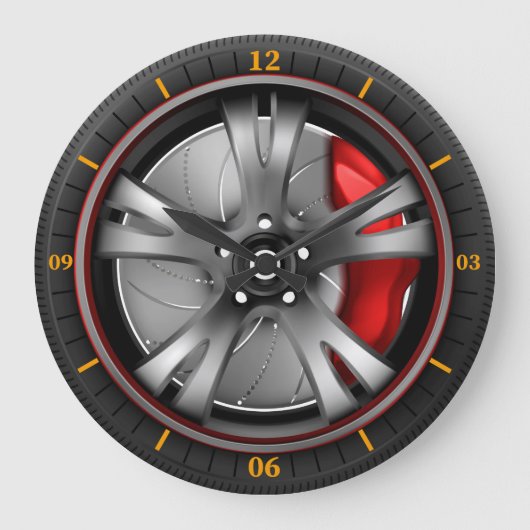 Turbo Spin - Racing Wheel Wall Art Große Wanduhr (Vorderseite)