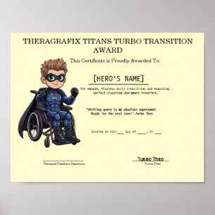 Turbo Theo Übergangsauszeichnung Sonderpädagogik Poster