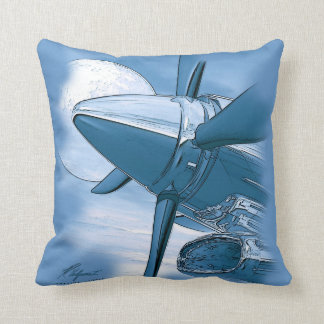 Turbo Vintag Aircraft Pillow Blue Kissen