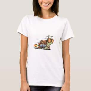Turboaufladener Schneckenrennfahrer mit Raketenant T-Shirt