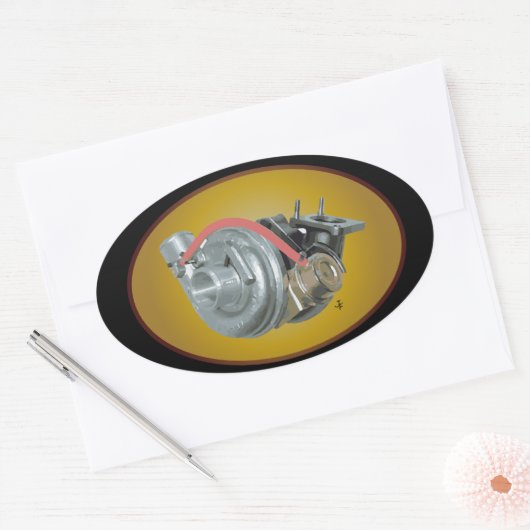 Turbolader Ovaler Aufkleber (Umschlag)