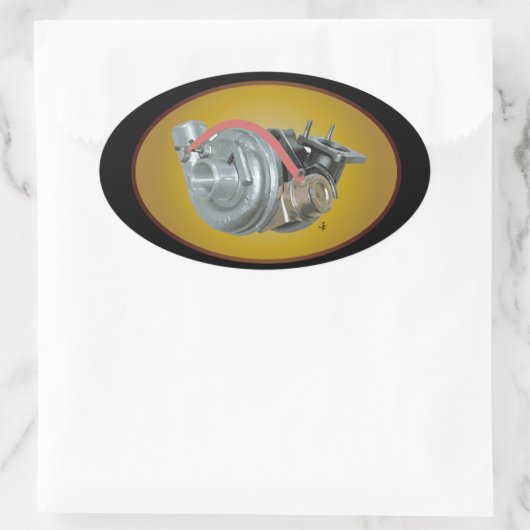 Turbolader Ovaler Aufkleber (Tasche)