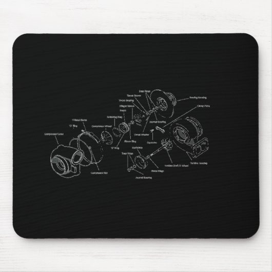 Turbolader-Zwangsinduktions-Mausunterlage Mousepad (Vorne)
