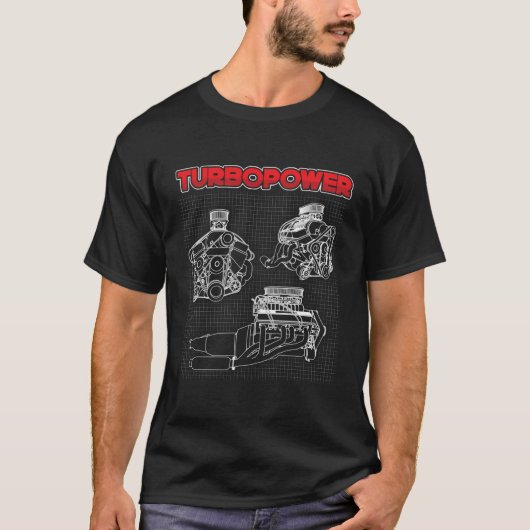 Turbopower Power Turbo Motors Mechaniker PS Tuni T-Shirt (Vorderseite)