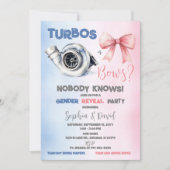 Turbos oder Bows Gender Reveal Party Einladung (Vorderseite)