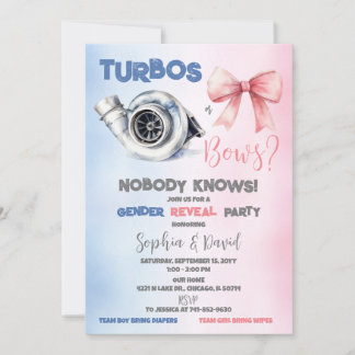 Turbos oder Bows Gender Reveal Party Einladung