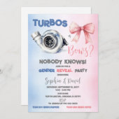 Turbos oder Bows Gender Reveal Party Einladung (Vorne/Hinten)
