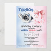 Turbos oder Schleifen Geschlechtsenthüllungsfeier Einladung (Vorne/Hinten)
