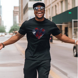 Turbulent Heart-Dark Moody Gothic Abstract Art T-Shirt