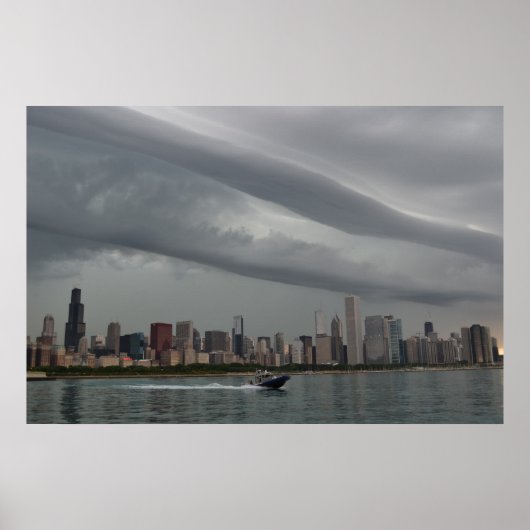 Turbulenter Himmel über Chicago Poster (Vorne)