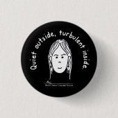 Turbulenter kleiner schwarzer Knopf Button (Vorderseite)