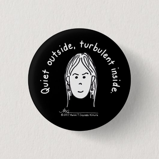 Turbulenter kleiner schwarzer Knopf Button (Vorderseite)