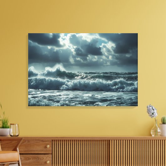 Turbulenter Ozeansturm - Cinematic 4K Seascape Leinwanddruck (Insitu (Wohnzimmer))