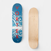 Turbulenz-blaue Reihe 2 Skateboard (Vorderseite)