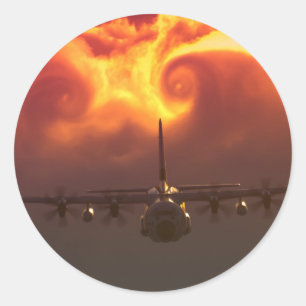 Turbulenz C-130 Runder Aufkleber