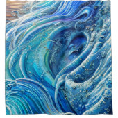 Turbulenzstrom im Meer, Abstrakte Kunst Duschvorhang (Vorderseite)