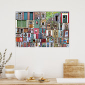 TürCollage 36 x 24 Poster (Küche)